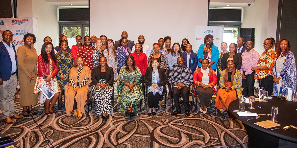 UN Women Executive Director with UN Women Kenya staff. Photo: UN Women/James Ochweri