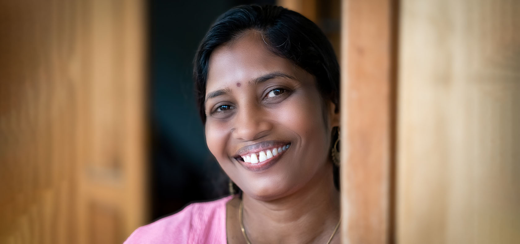 Jena Jeyakanthi at her home in Uppukulam, Mannar in Sri Lanka’s Northern Province on 14 March 2023. Photo: UN Women Sri Lanka/Ruvin De Silva