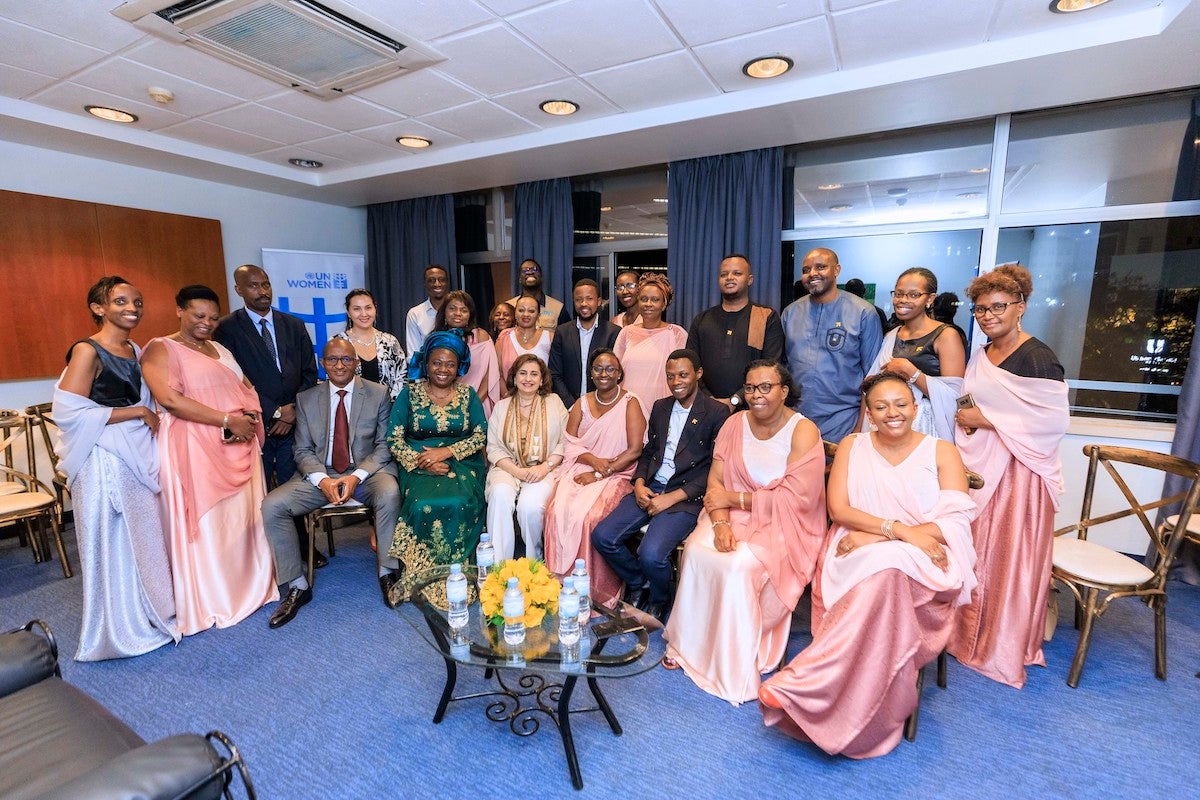 ED Bahous met with UN Women Rwanda staff and commended colleagues for their steadfast and strong contributions to gender equality in the country. Photo: UN Women//Emmanuel Rurangwa