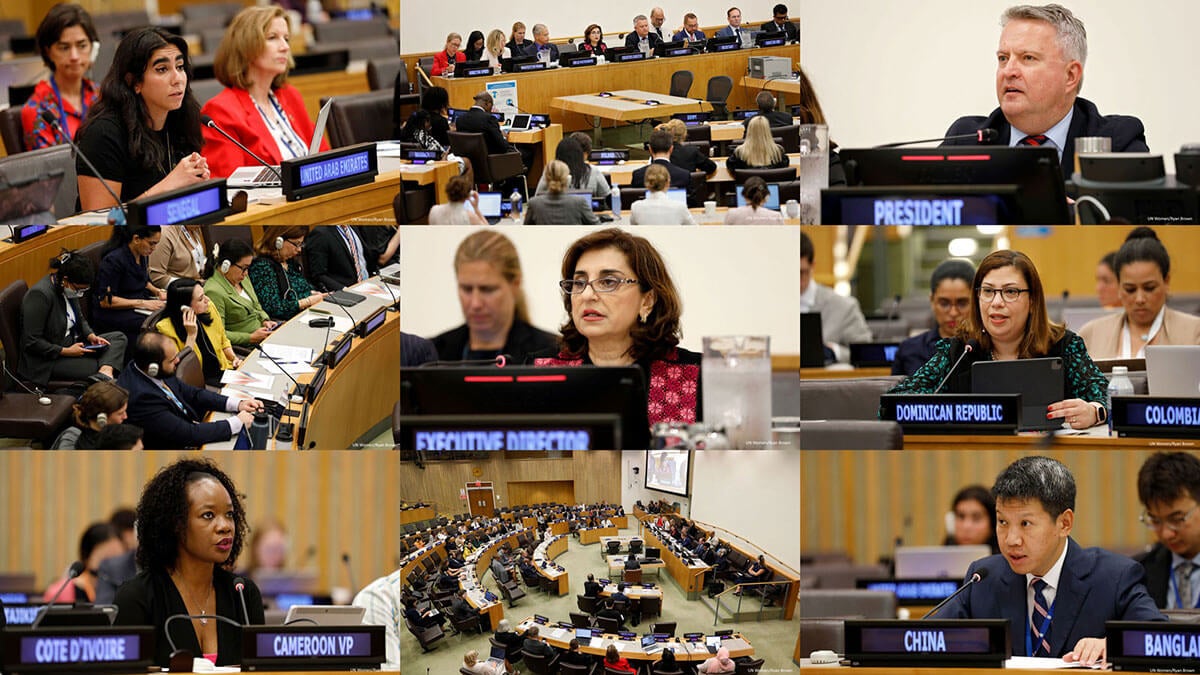 Scenes from the second regular session of the UN Women Executive Board, held at UN Headquarters, 12–13 September 2023. Photo: UN Women/Ryan Brown.