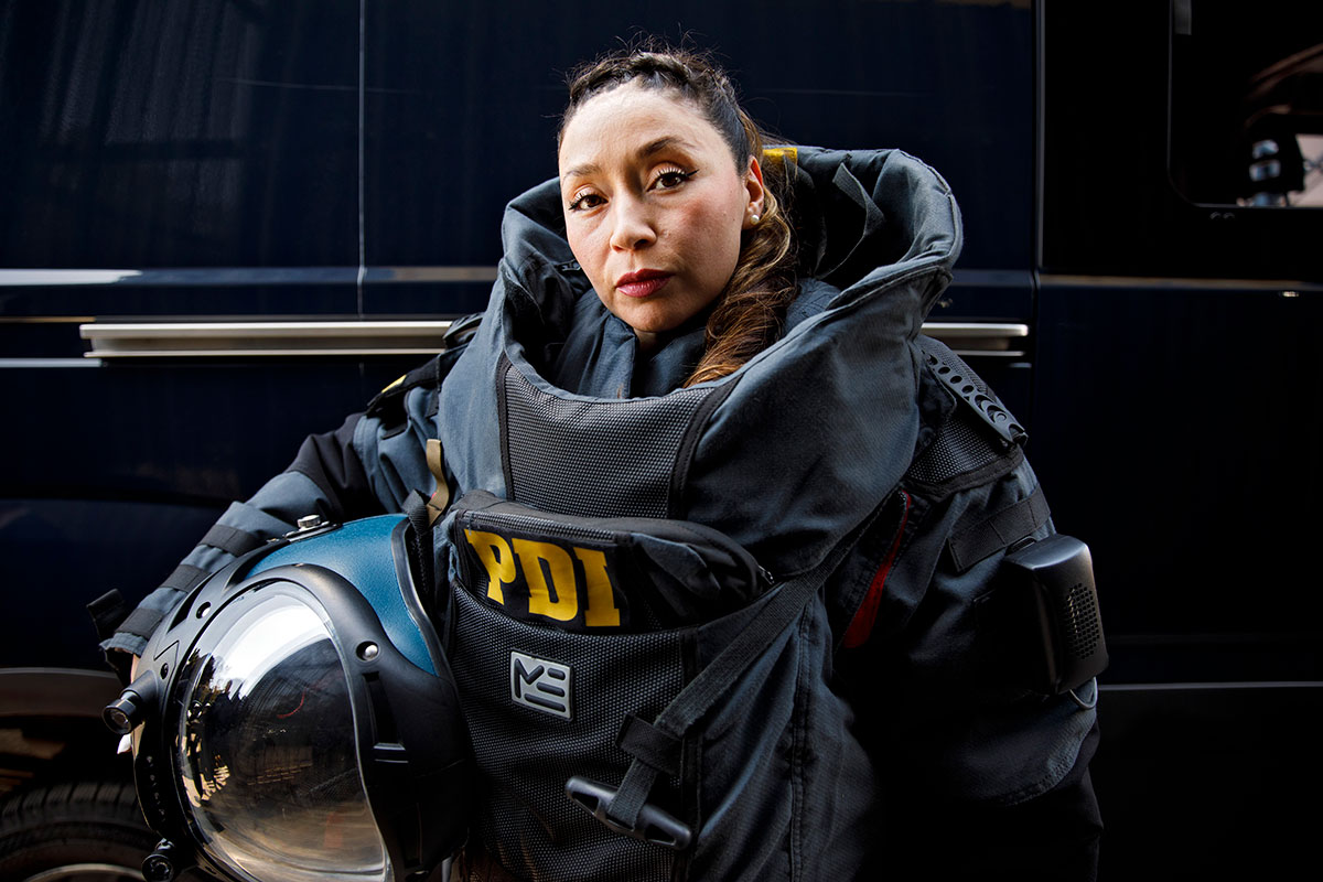 Detective Paula Rodriguez Nuñez of Chile’s PDI police is an expert in the deactivation of explosive devices and nuclear, radiological, biological and chemical threats.
