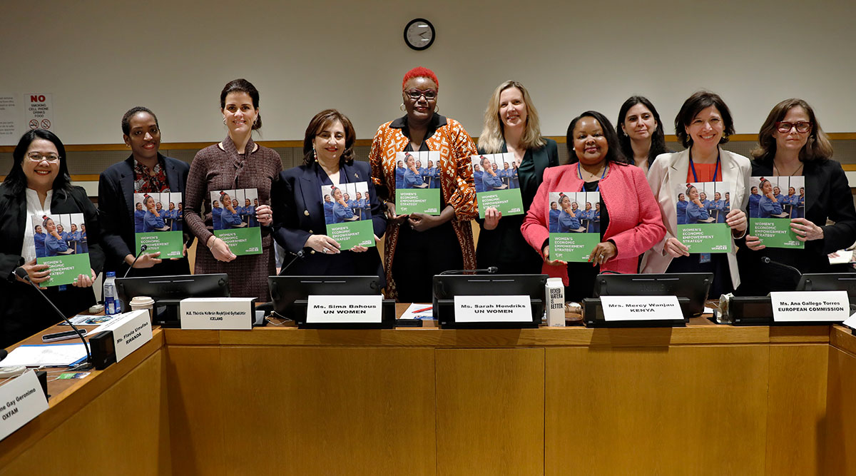 UN Women unveils its latest Economic Empowerment Strategy at a side event on the margins of the 68th session of the Commission on the Status of Women. 