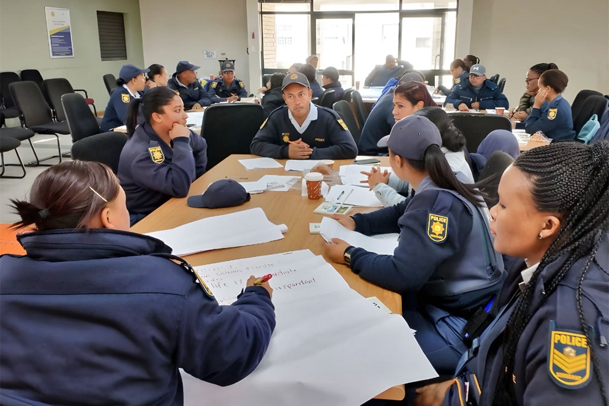 Resourcing and training of police to deal with gender-based violence cases is essential for effective law enforcement in policing these crimes. One of UN Women's partners in South Africa, a women's rights movement, Ilitha Labantu, works with the South African Police Service in the Western Cape Province to empower police with the necessary skills to support survivors of gender-based violence when they come to report their cases.