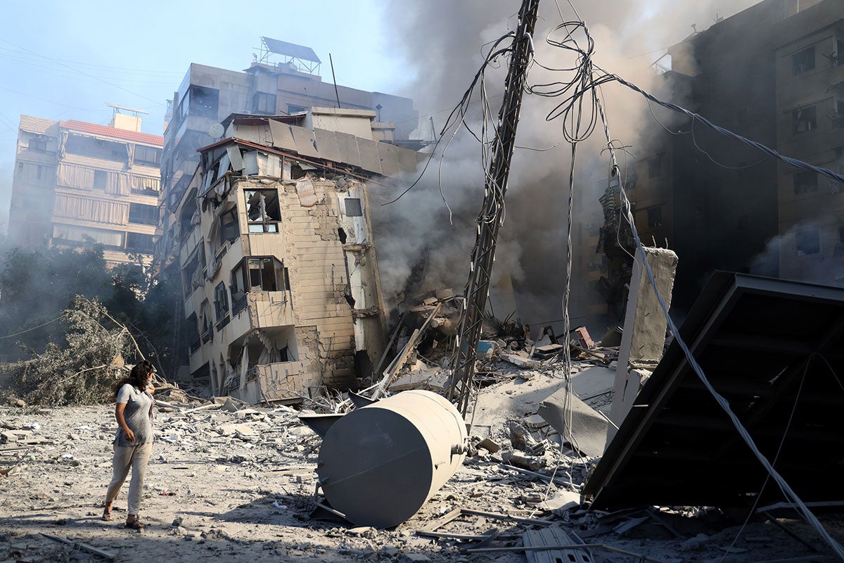 Southern suburbs of Beirut, Lebanon, are seen following airstrikes during first three days of October 2024.