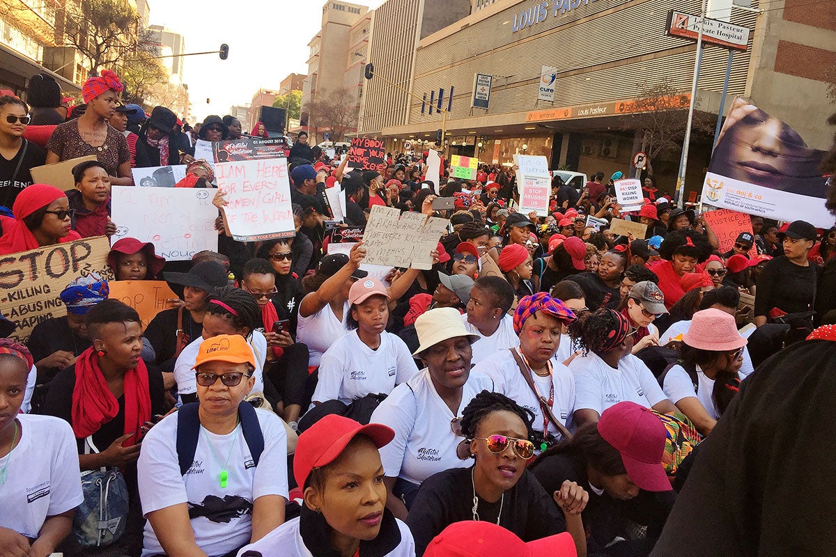 Thousands of women took to the streets of South Africa in 2018 for the #TotalShutdown march against gender-based violence and femicide. The march was a watershed moment in the country's fight against GBV.