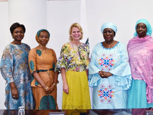 UN Women Deputy Executive Director Åsa Regnér with THE ECOWAS Vice-President, Madam Finda Koroma, UN Women Nigeria Country Representative, Comfort Lamptey and UN Women Regional Director for West & Central Africa, Oulimata Sarr. 