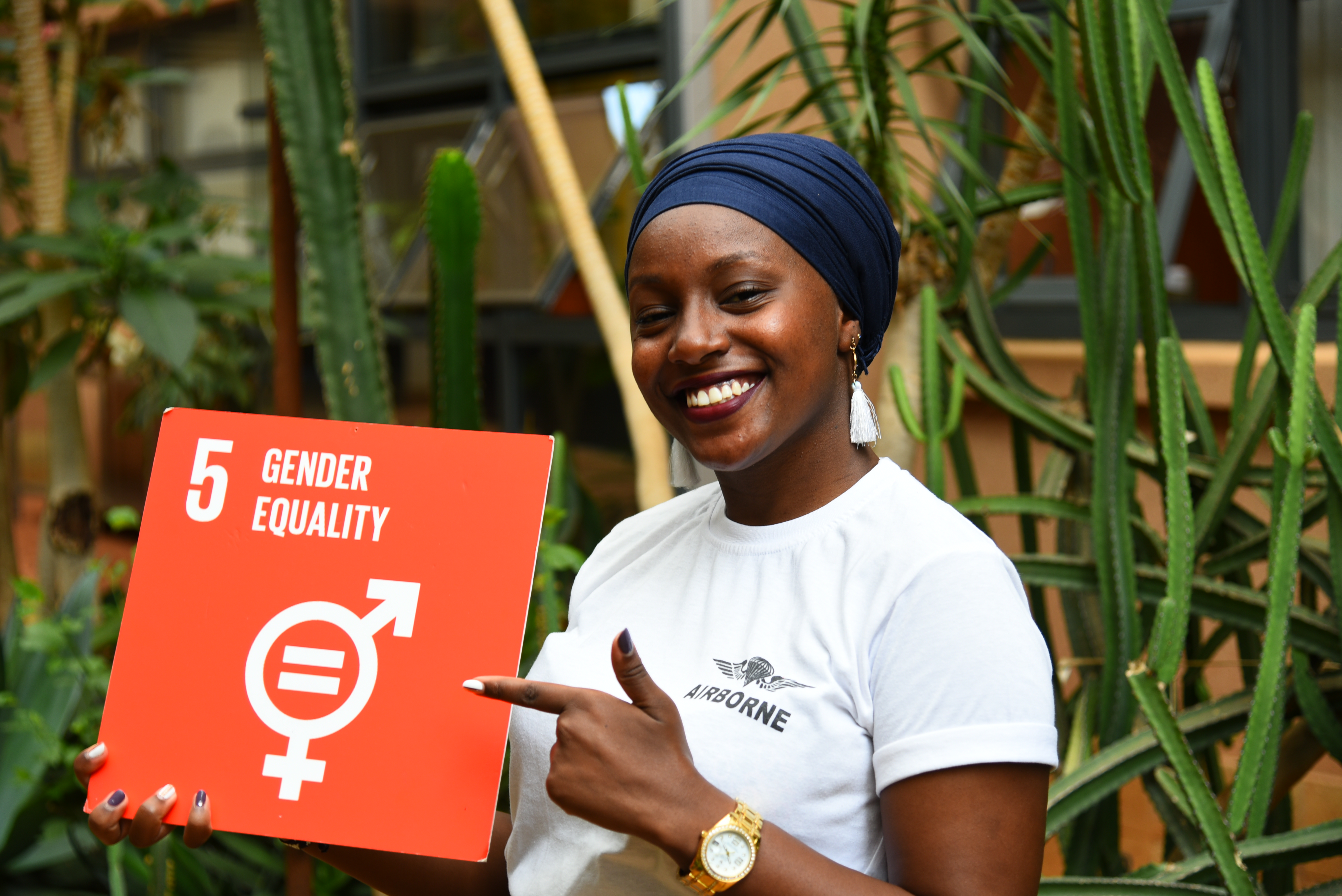 Kathy Gitau, 22, was elected as Vice President of Maseno University, Kisumu Kenya, in 2019. Photo: UN Women/Luke Horswell