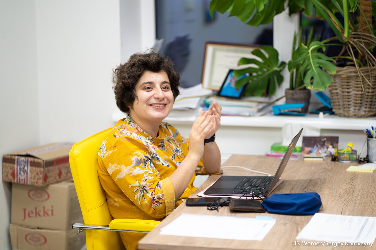 Yana Panfilova, 22, is a Ukrainian HIV positive activist, co-founder and chairwoman of Teenergizer. Photo credit: UN Women Ukraine/Sergiy Korovayny