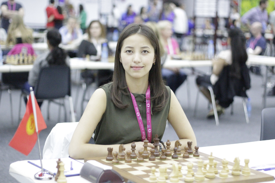 Aizhan Alymbay kyzy at a chess tournament. Photo: Kim Bhari