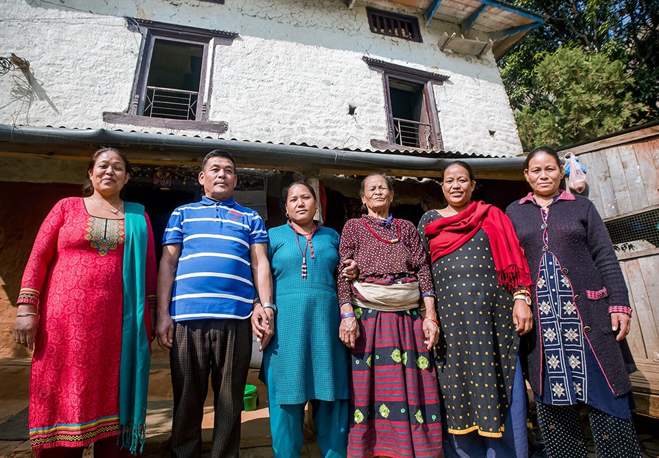 Tamang's family supports her efforts to take a leadership role in Roshi village. This portrait was taken in December 2018. Photo: UN Women/Merit Maharjan