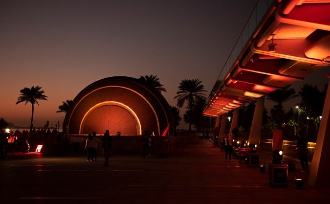 Bibliotheca Alexandrina lit in orange for the 16 days. Photos: UN Women/ Haleem Elshaarani