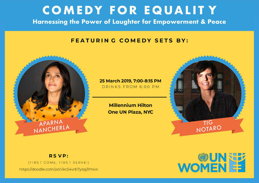 Flyer - Comedy for Equality: Harnessing the power of laughter for empowerment and peace