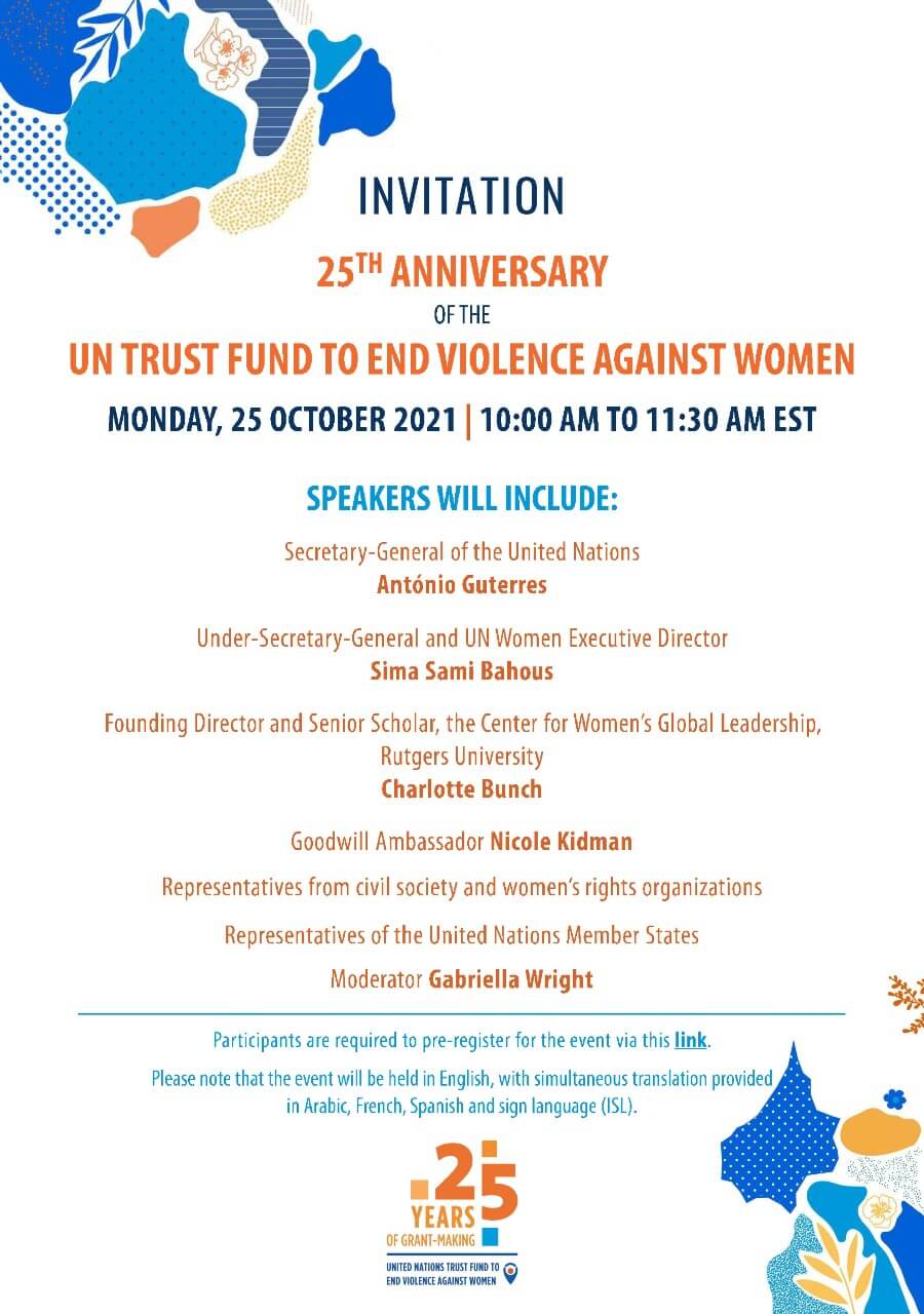 25th anniversary of the UN Trust Fund to End Violence against Women