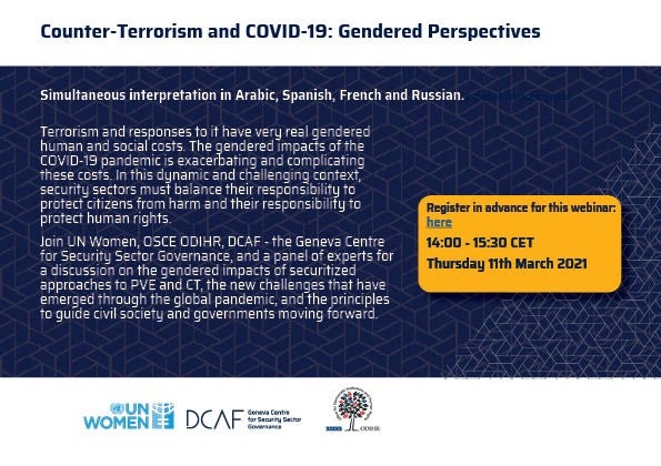 Interactive dialogue: Counter-terrorism and COVID-19: Gendered perspectives