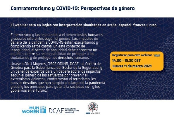 Diálogo interactivo: Contraterrorismo y COVID-19: Perspectivas de género