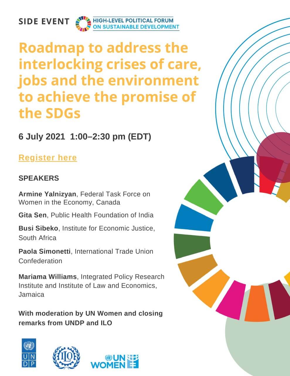 Roadmap to address the interlocking crises of care, jobs, and the environment to achieve the promise of the SDGs