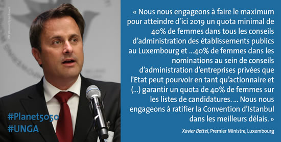 Xavier Bettel, Premier Ministre, Luxembourg (Photo : ONU Femmes / Ryan Brown)