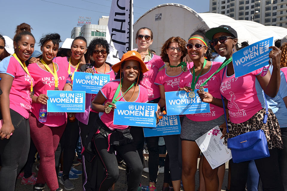 UN Women celebrated International Women’s Day by co-organizing a 5K Run in Addis Ababa, Ethiopia, March 2017. Photo: UN Women/Fikerte Abebe.
