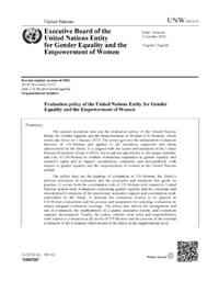 Evaluation policy of the United Nations Entity for Gender Equality and the Empowerment of Women