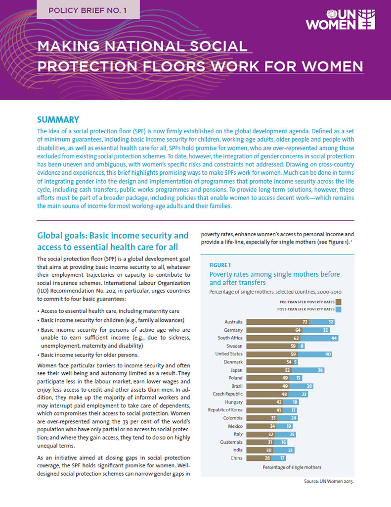Making national social protection floors work for women