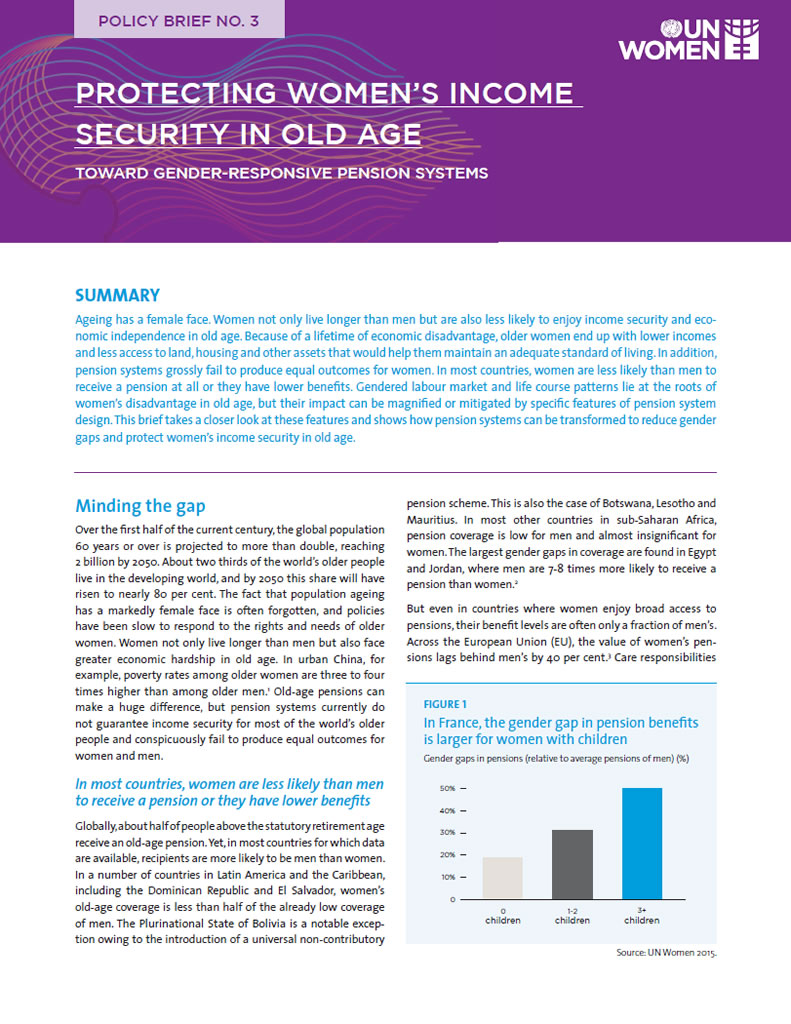 Protecting women’s income security in old age