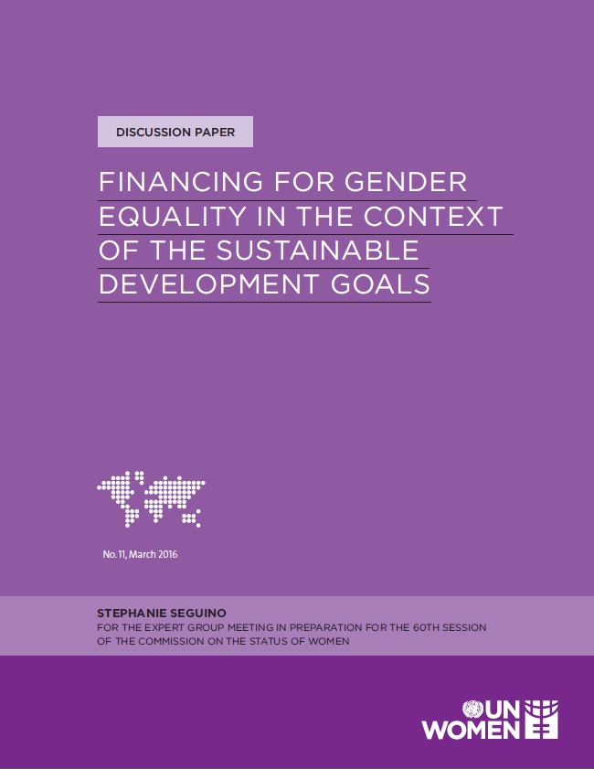 Financing for gender equality in the context of the SDGs