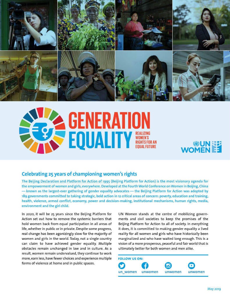 Generation Equality: Realizing women’s rights for an equal future