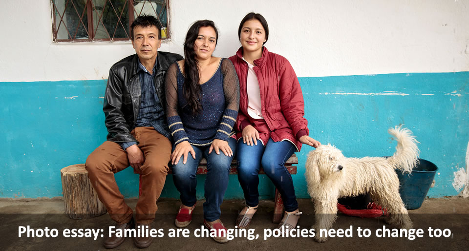 Photo essay: Families are changing, policies need to change too. Cielo Gomez (center) and her family live in the municipality of El Tablón de Gómez, in the southeast of Nariño territory, Colombia. Photo: UN Women/Ryan Brown.