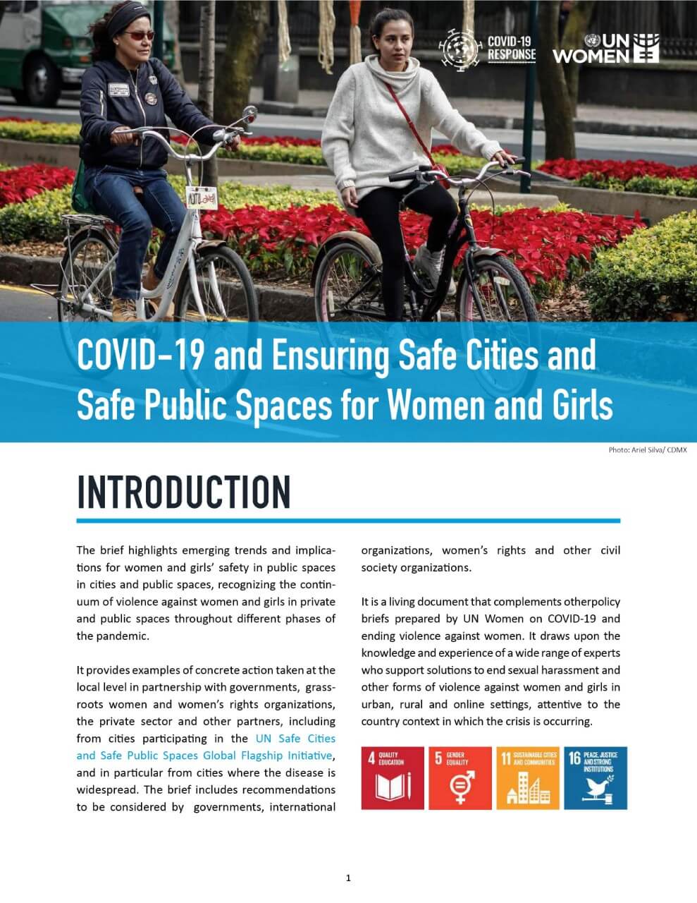 Brief: COVID-19 and ensuring safe cities and safe public spaces for women and girls