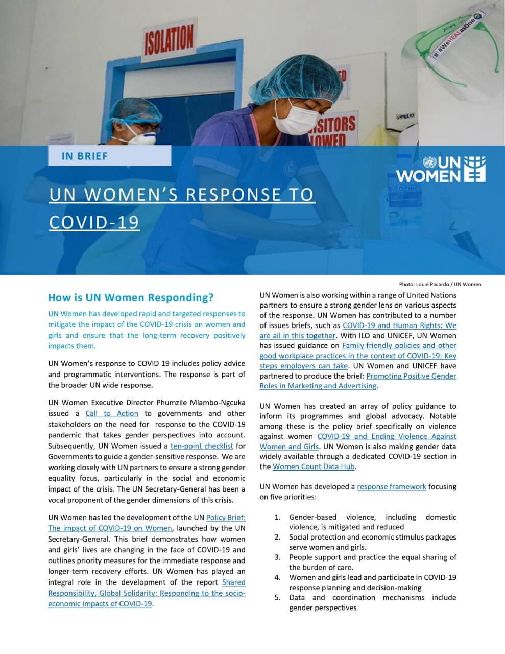 UN Women’s response to COVID-19