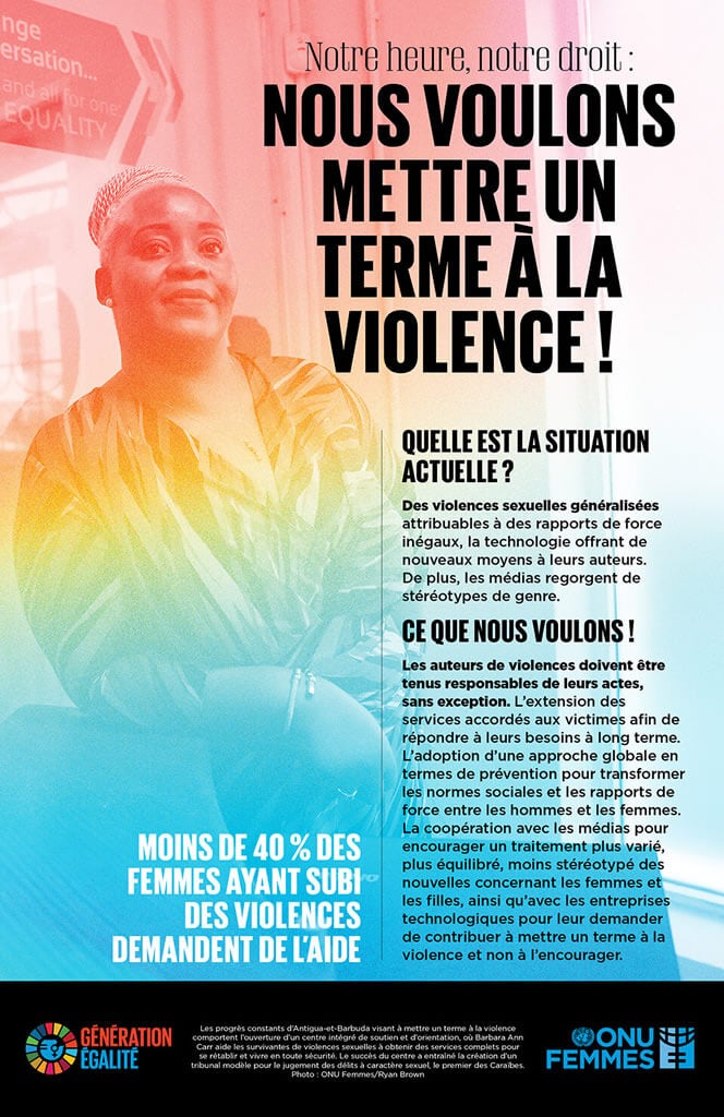 Notre heure, notre droit – Affiche 3 : Nous voulons mettre un terme à la violence !