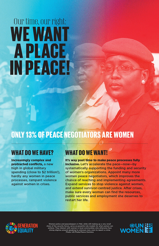 Our time, our rights – Poster 5: We want a place in peace!