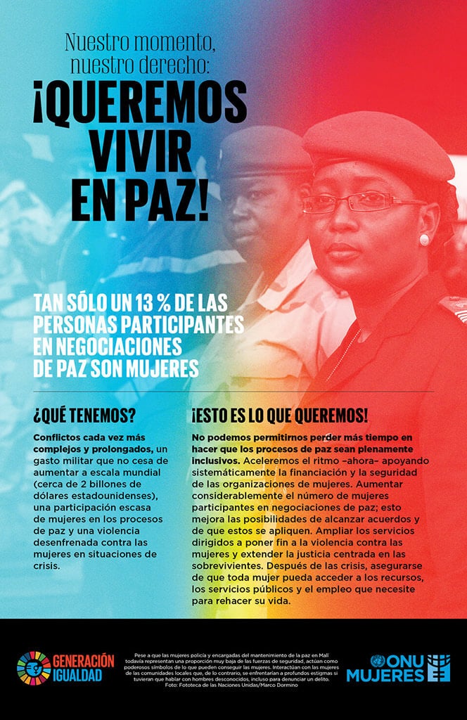 Nuestro momento, nuestro derecho – Afiche 5: ¡Queremos vivir en paz!