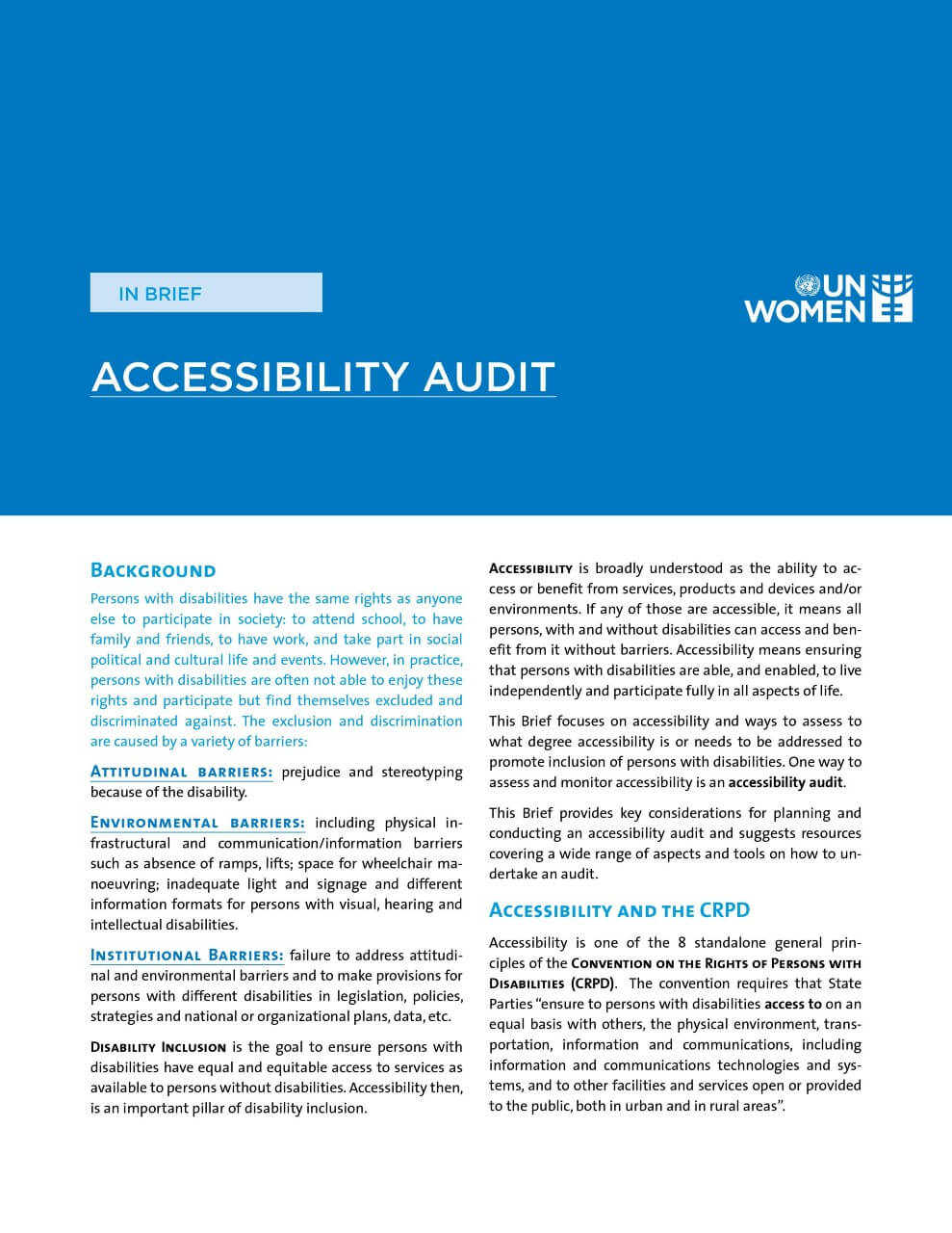 In Brief: Accessibility audit