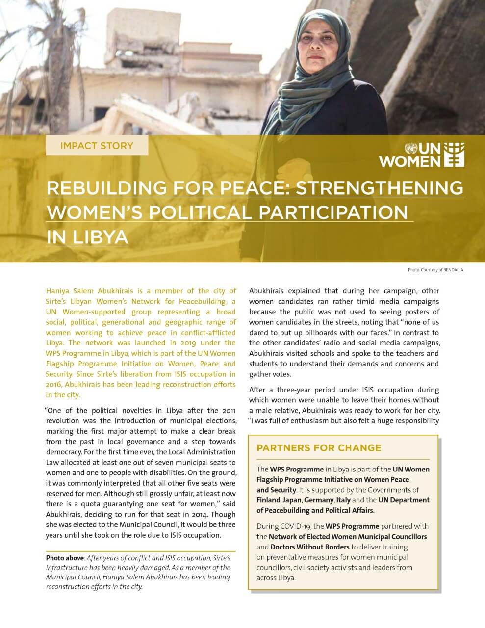UN Women impact story: Rebuilding for peace: Strengthening women’s political participation in Libya