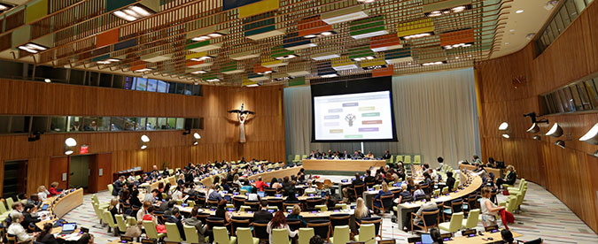 Wide view of the Trusteeship Council Chamber during the closing session of the UN Women Executive Board annual meeting, held at UN Headquarters, on 28 June 2016. Photo: UN Women/Ryan Brown.