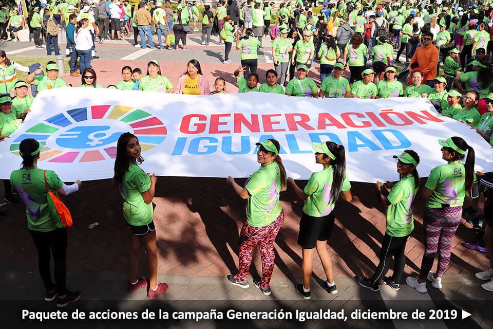 Paquete de acciones de la campaña Generación Igualdad, diciembre de 2019