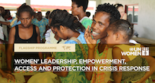 Women's leadership, empowerment, access and protection in crisis response