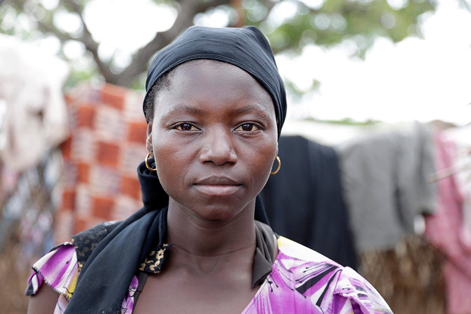 Hawa, 23, was eight months pregnant when her husband was killed in the fighting in CAR. Photo: UN Women/Ryan Brown