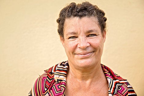 Christel Jacques, 55, leads a Wildlife Club of 8-year-old children. Photo: UN Women/Ryan Brown