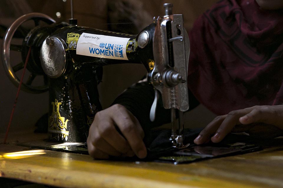Practicing tailoring at the Multi-Purpose Women’s Centre 