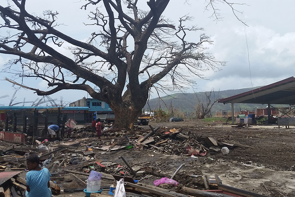 The Rakiraki market stalls after Tropical Cyclone Winston hit the area in 2016. Photo: UN Women/Anna Parini