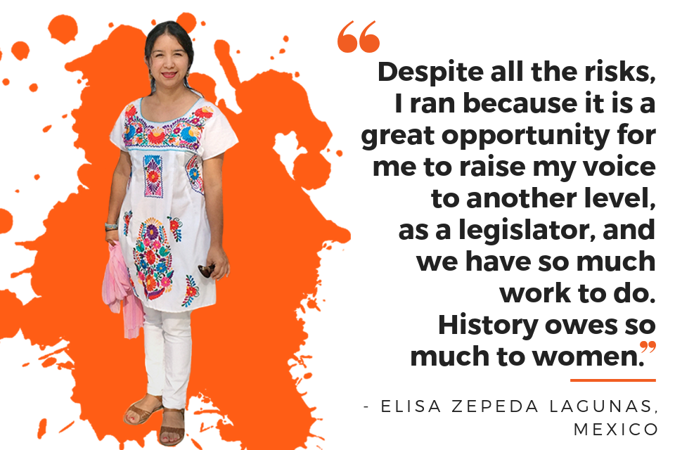 Despite all the risks, I ran because it is a great opportunity for me to raise my voice to another level, as a legislator, and we have so much work to do. History owes so much to women.