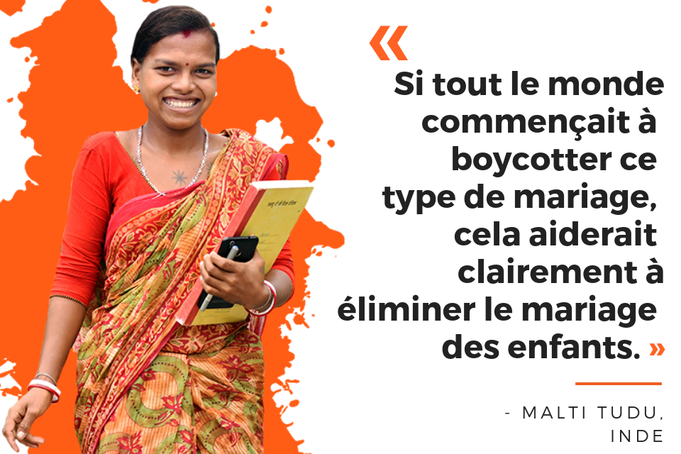 Si tout le monde commençait à boycotter ce type de mariage, cela aiderait clairement à éliminer le mariage des enfants. 