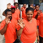 Members of the Safe Cities Programme in Port Moresby, Papua New Guinea, launched a song competition to advocate against violence against women and girls. Photo: UN Women