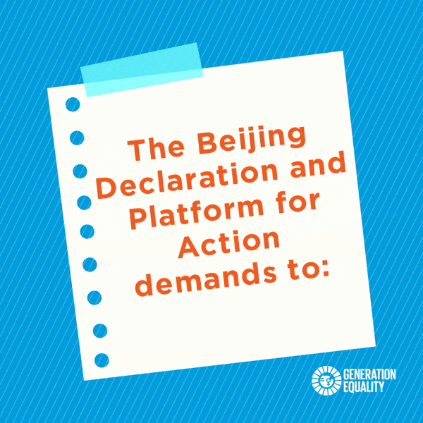 The Beijing Platform for Action demands for girls