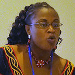 Chi Yvonne Leina speaks about “Problems faced by Female Journalists in Africa” during the West African Conference for journalists organized by the Media Project in June 2011. Photo credit: Yemi Kosoko