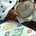 Survivors practice embroidery in rural Pakistan