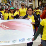 Peruvian activists march