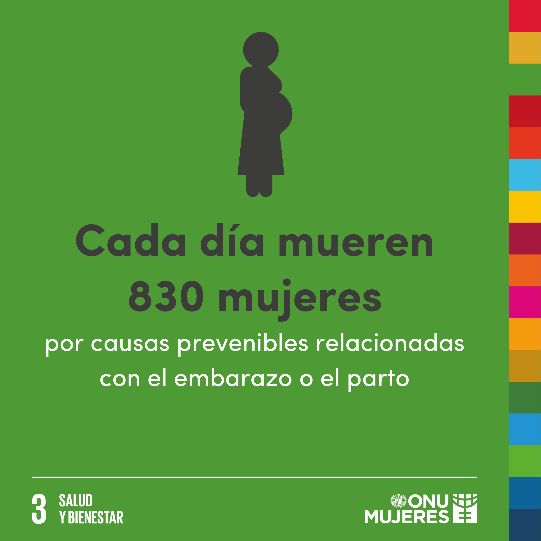 Cada día mueren 830 mujeres por causas prevenibles relacionadas con el embarazo y el parto.
